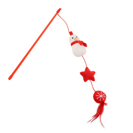 Buba Świąteczna zabawka dla kota Wędka z bałwanem