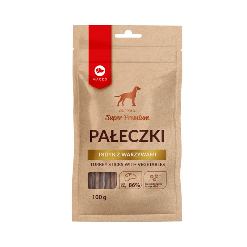 Maced pałeczki indyk z warzywami 100 g
