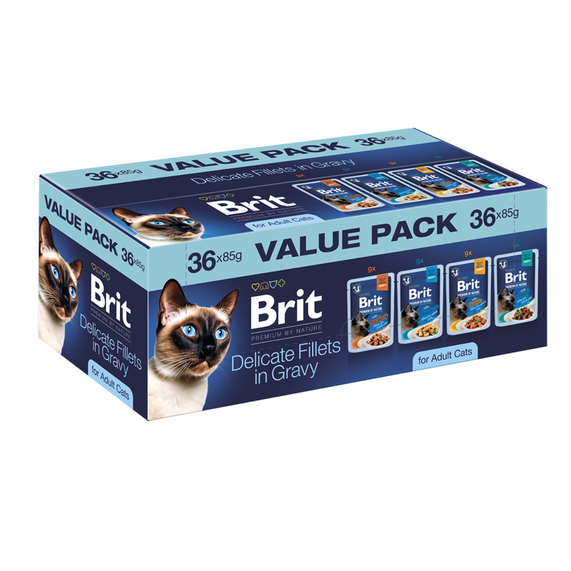 Brit Cat Adult Karma mokra dla kota mix smaków zestaw saszetek 36 x 85 g