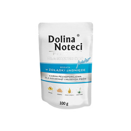 Mokra karma dla psów junior małych ras Dolina Noteci Premium bogata w żołądki jagnięce saszetka 100 g