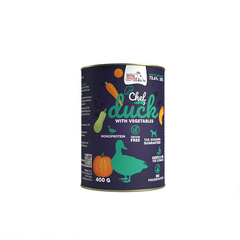Syta Micha mokra karma dla psa kaczka z warzywami 400 g