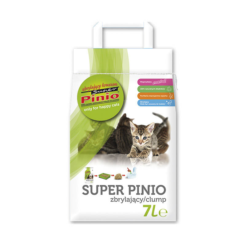 Super Pinio Żwirek dla kota zbrylający kruszon 7 L