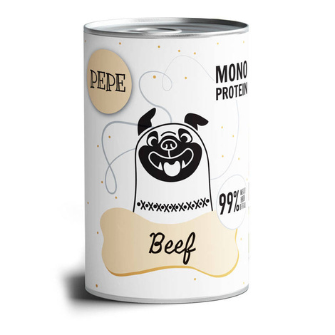 Paka Zwierzaka Karma mokra dla psa PEPE Beef (wołowina) 400 g