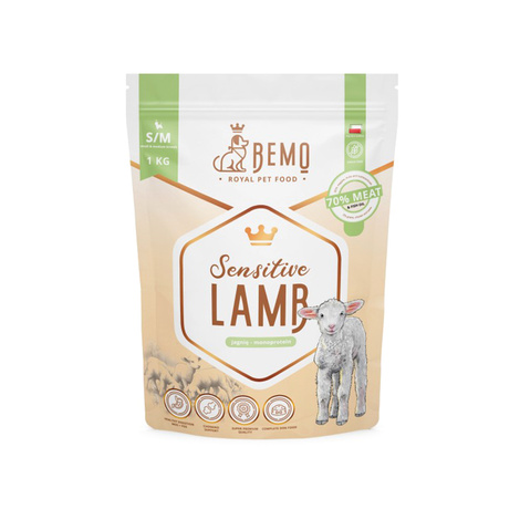 Bemo Sensitive – hipoalergiczna, monobiałkowa karma bezzbożowa z jagnięciną dla psów małych i średnich ras S/M 1 kg