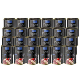 Mokra Karma dla psa Piper Animals z dorszem i pomidorem zestaw 24 x 400 g