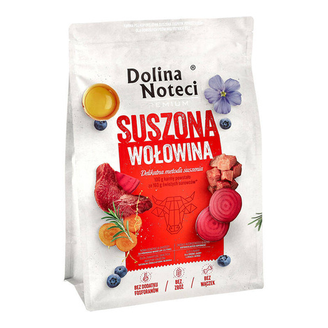 Karma suszona dla psa Dolina Noteci Premium wołowina 3 kg