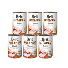 Karma mokra dla psa Brit Pate & Meat Rabbit zestaw 6 x 400 g