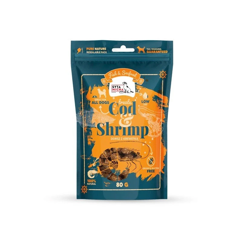 Syta Micha Fish & SeaFood przysmaki dla psa dorsz ze krewetką 80 g