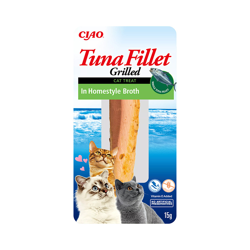 INABA Przysmak dla Kota Grillowany Filet z Tuńczyka w domowym bulionie 15 g