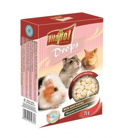 Przekąski dla gryzoni Vitapol Dropsy mleczno-miodowe 75 g
