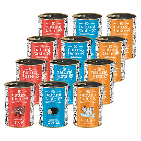 Mokra karma dla psa Natural Taste Mix dań 12 x 400 g - Super Oferta