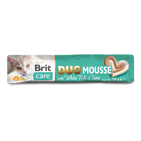 Brit Care Cat Creamy Duo Mousse mokra karma dla kota z białą rybą i tuńczykiem 4 x 14 g