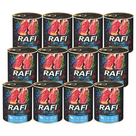 Mokra karma dla psa Rafi z jagnięciną zestaw 12 x 800 g
