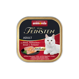 Karma mokra dla kota Animonda vom Feinsten Cat Adult z wołowiną i kurczakiem w ziołach 100g