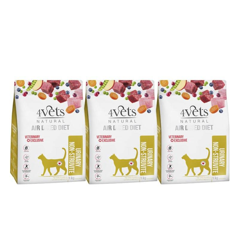4Vets Natural Urinary Non-struvite karma suszona dla kotów ze schorzeniami dróg moczowych 3 x 1 kg