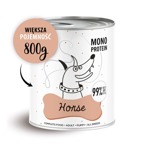 Paka Zwierzaka PEPE Horse Karma mokra dla psa konina 800 g