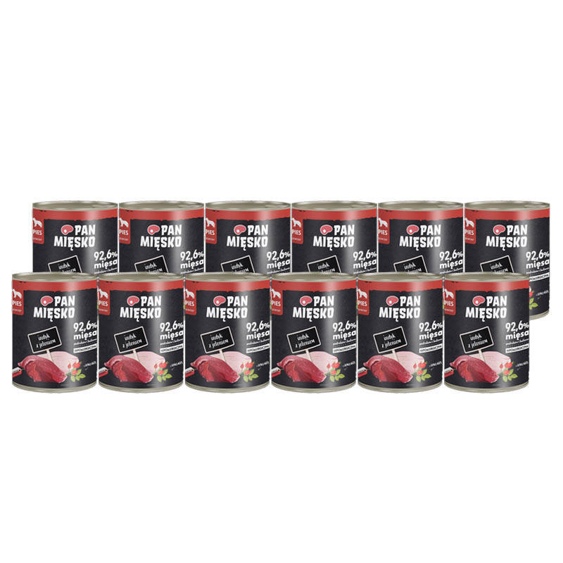 Pan Mięsko karma mokra dla psa Indyk z jeleniem zestaw 12 x 800 g