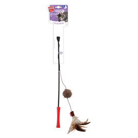 Feather Teaser Zabawka dla kota wędka z piórkami i grzechotką 62 cm