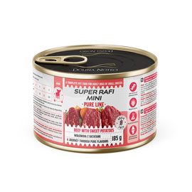 Super Rafi Mini Pure Line Mokra karma dla psów małych ras z wołowiną i batatami 185 g