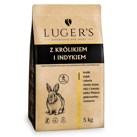 Sucha karma dla psa Luger’s  z królikiem i indykiem worek 5 kg