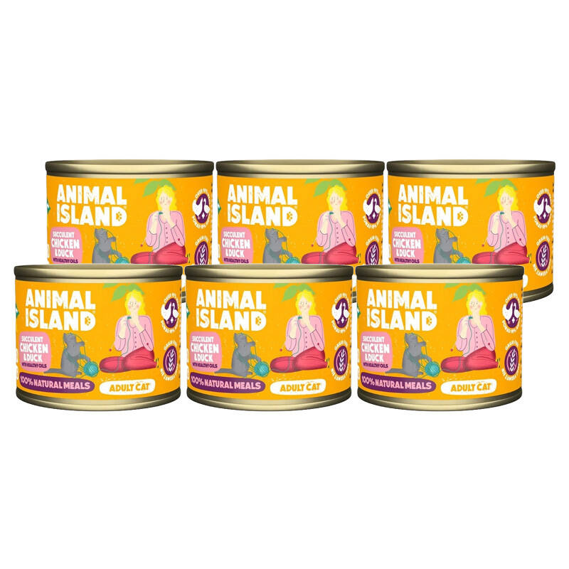 Animal Island karma mokra dla kota kurczak kaczka zestaw 6 x 200 g