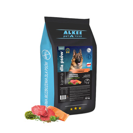 ALKEE karma dla psa sucha Wołowina z łososiem algami i ziołami 12 kg