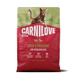 Carnilove Active Cat Karma sucha dla kotów sterylizowanych z kaczką i bażantem 2 kg