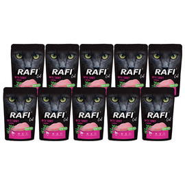 Mokra karma dla kota Rafi Cat Adult z indykiem zestaw 10 x 100 g