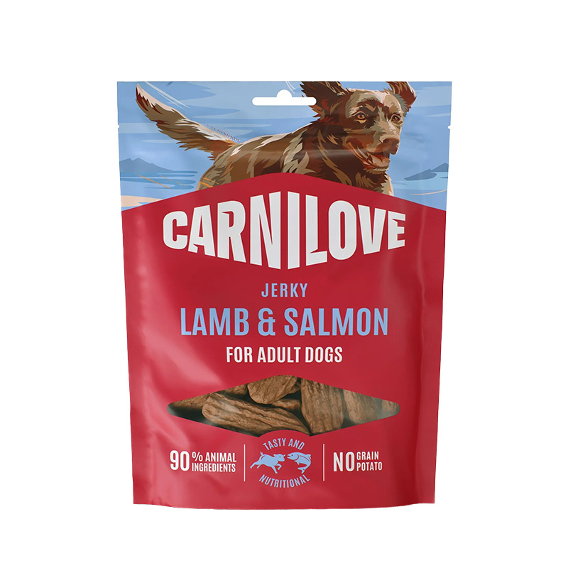 Carnilove Dog Jerky Przysmaki dla psa Mięsne filety z jagnięciną i łososiem 100 g