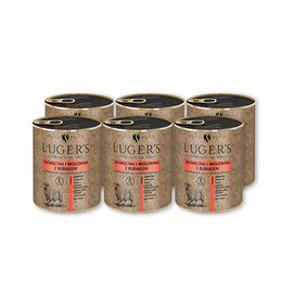 Karma mokra dla psa Luger’s jagnięcina i wołowina z burakiem zestaw 6 x 800 g