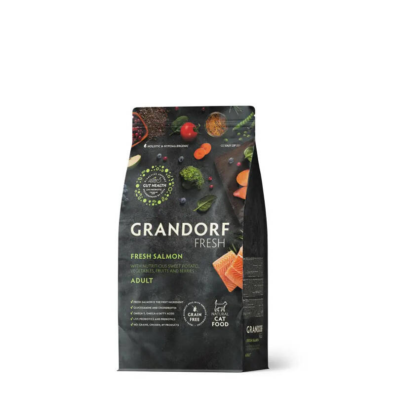 Grandorf Cat Fresh Salmon - Adult Karma sucha dla dorosłych kotów skłonnych do alergii Łosoś 400g