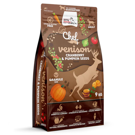 Syta Micha Chef Sucha karma dla psa Dziczyzna, żurawina i pestki dyni 9 kg