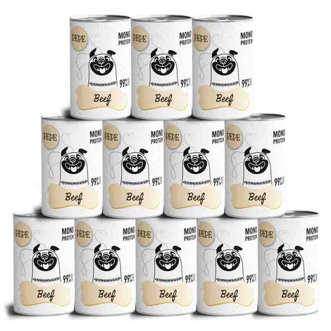 Paka Zwierzaka Karma mokra dla psa PEPE Beef (wołowina) zestaw 12 x 400 g