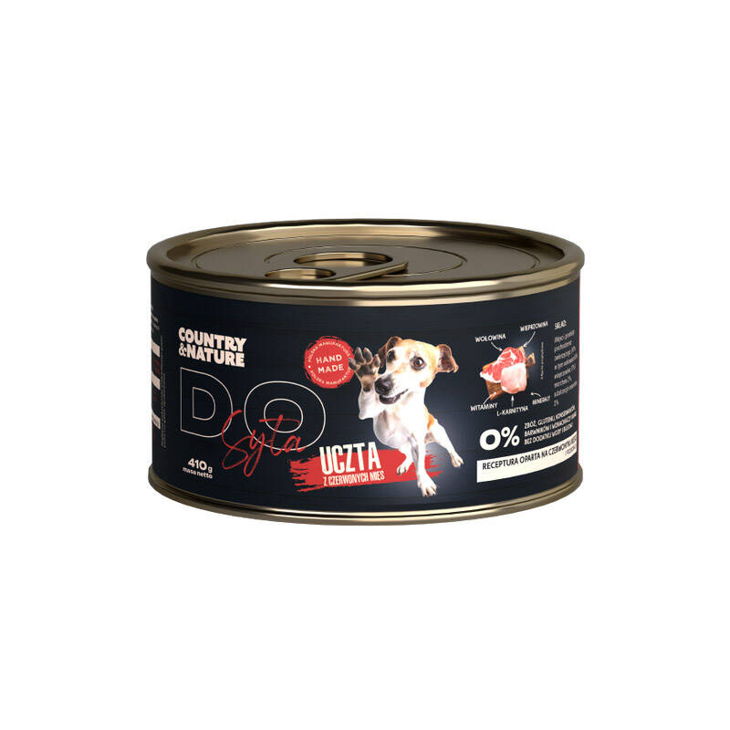 COUNTRY&NATURE bezzbożowa karma mokra DO SYTA uczta z czerwonych mięs 410 g
