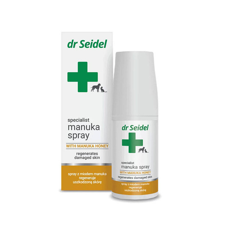 Dr Seidel Manuka Spray Specjalistyczny preparat do pielęgnacji uszkodzonej skóry dla psa i kota 50 ml