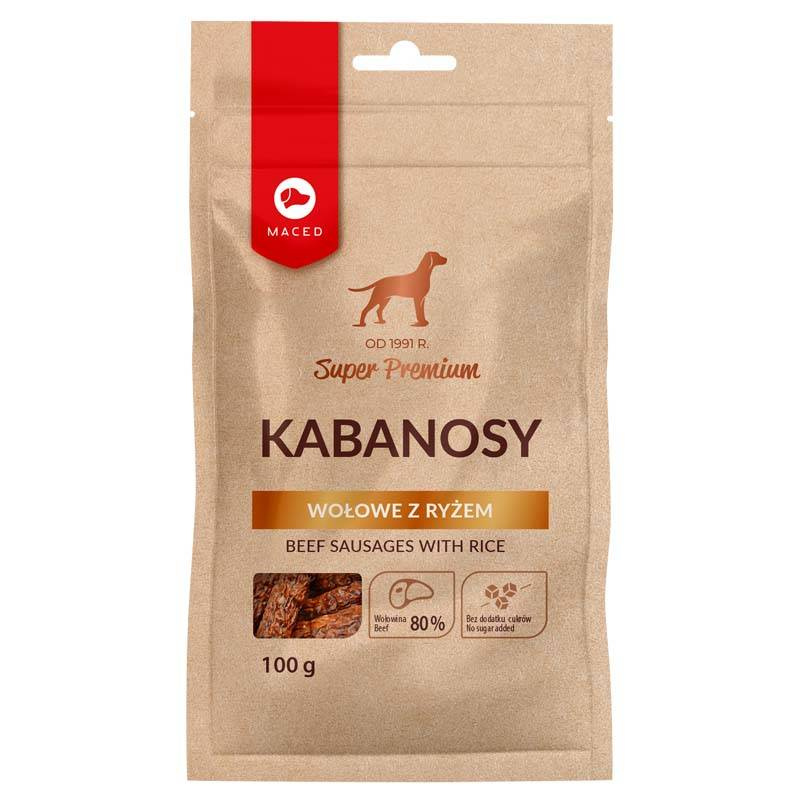 Przysmak dla psa Kabanosy wołowe z ryżem 100 g