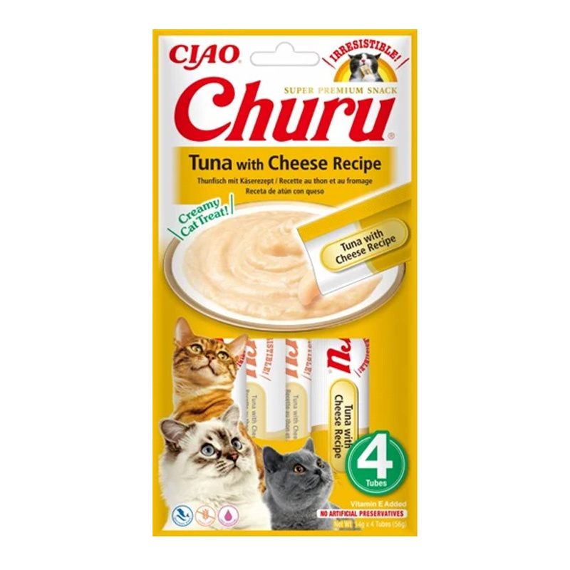 Inaba Churu Kremowy przysmak dla kota o smaku tuńczyka z serem 4 x 14 g