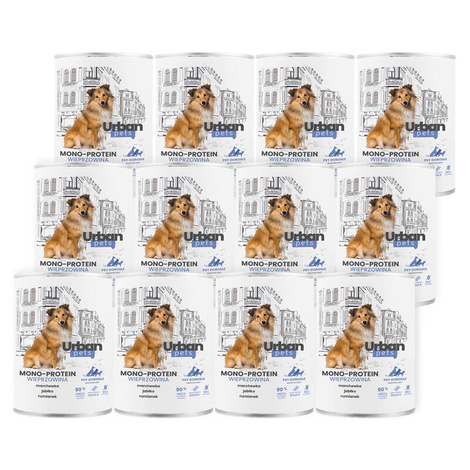 Over Zoo Urban Pets Mono Protein Mokra karma dla psa z wieprzowiną zestaw 12 x 400 g