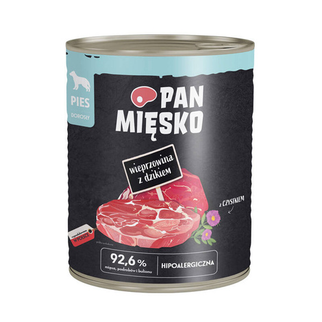 Pan Mięsko karma mokra dla psa Wieprzowina z dzikiem 800 g