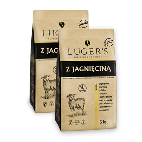 Sucha karma dla psa junior Luger’s z jagnięciną zestaw 2 x 5 kg