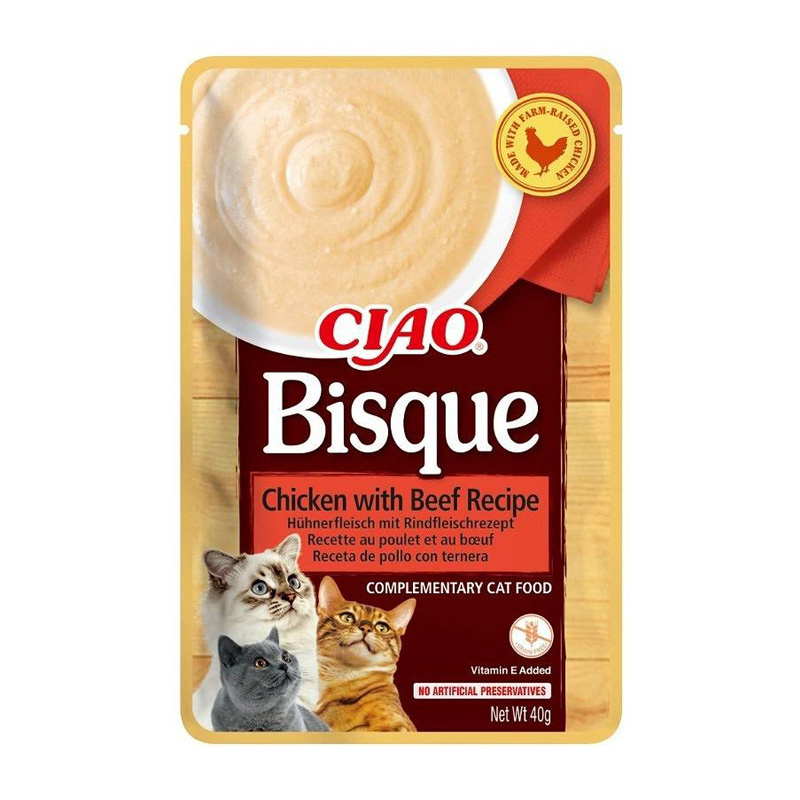 INABA Bisque Karma dla kotów zupa z kurczaka i wołowiny 40 g