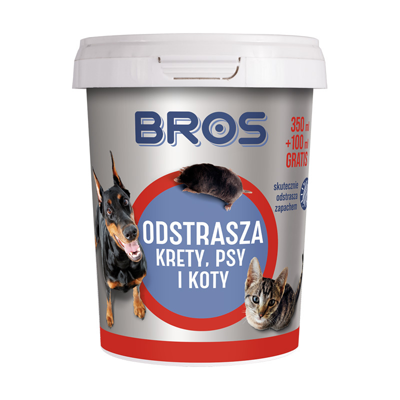 Bros odstrasza krety, psy i koty 350 ml + 100 ml gratis