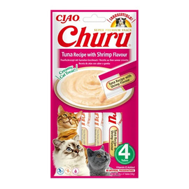 Inaba Churu Kremowy przysmak dla kota o smaku tuńczyka z krewetkami 4 x 14 g