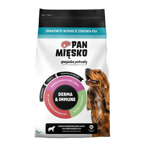 Pan Mięsko Karma sucha dla psa Specjalne potrzeby Derma & Immune (dorosły) chrupki M 9 kg