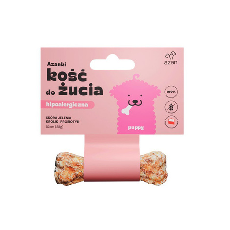 Azanki Puppy Kość ze skóry jelenia dla szczeniaka 10 cm
