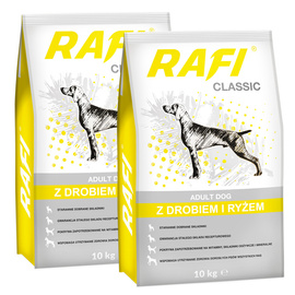 Sucha karma dla psa Rafi Classic z drobiem i ryżem zestaw 2x10 kg