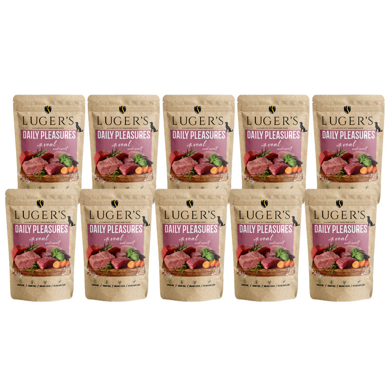 Karma mokra dla psa Luger's Daily Pleasures z cielęciną i marchewką zestaw 10 x 500 g