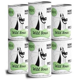 Paka Zwierzaka Karma mokra dla psa PEPE Wild Boar (dzik) zestaw 6 x 400 g