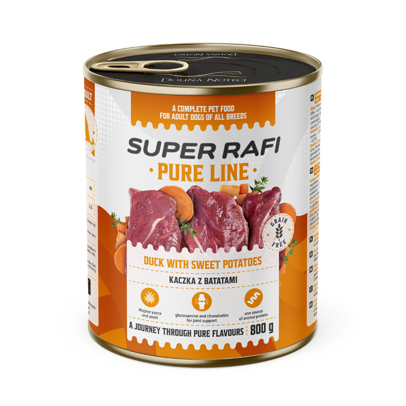 Super Rafi Pure Line Mokra karma dla psa - kaczka z batatami 800 g