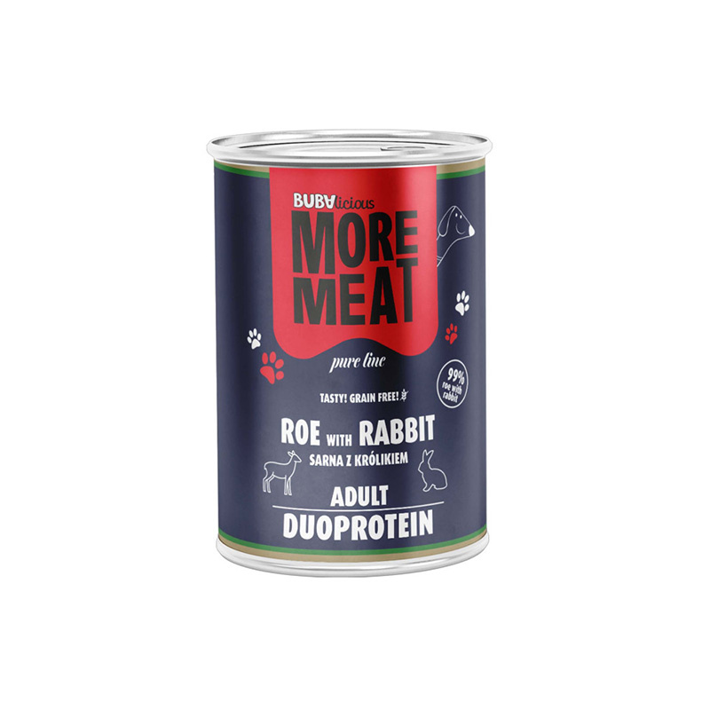 BUBAlicious mokra karma dla psa duo Pure sarna królik 400 g